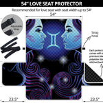 Dark Gemini Zodiac Sign Print Loveseat Protector