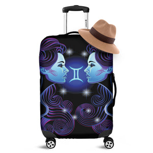 Dark Gemini Zodiac Sign Print Luggage Cover