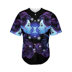 Dark Gemini Zodiac Sign Print Men's Baseball Jersey