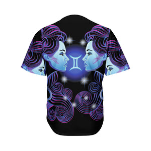 Dark Gemini Zodiac Sign Print Men's Baseball Jersey