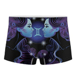 Dark Gemini Zodiac Sign Print Men's Boxer Briefs