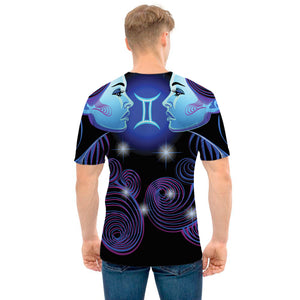 Dark Gemini Zodiac Sign Print Men's T-Shirt