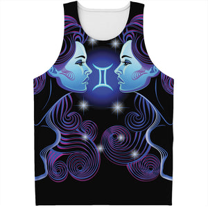 Dark Gemini Zodiac Sign Print Men's Tank Top