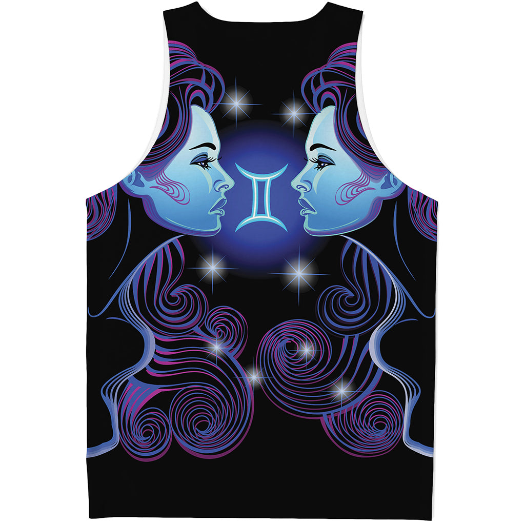 Dark Gemini Zodiac Sign Print Men's Tank Top