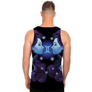 Dark Gemini Zodiac Sign Print Men's Tank Top