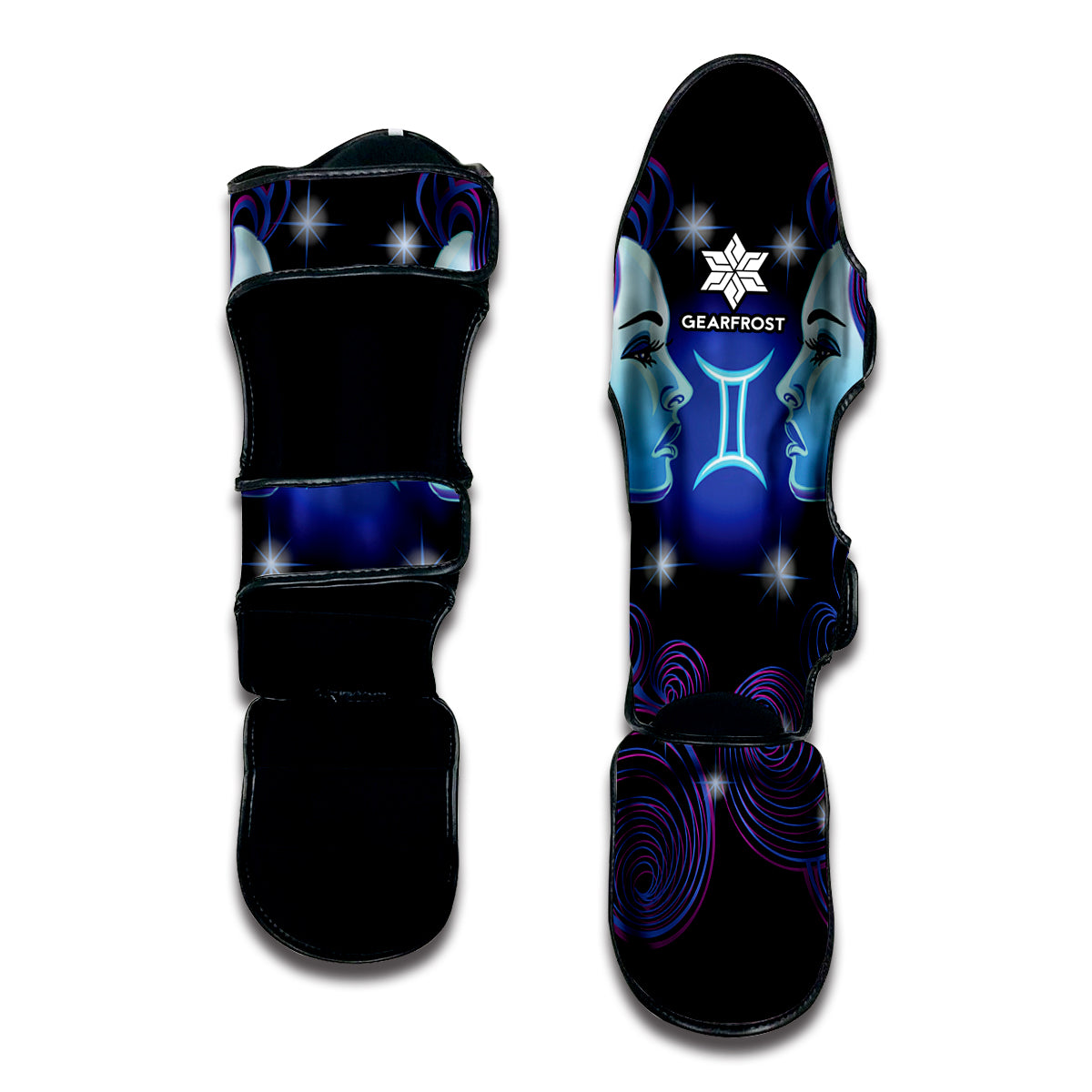 Dark Gemini Zodiac Sign Print Muay Thai Shin Guard