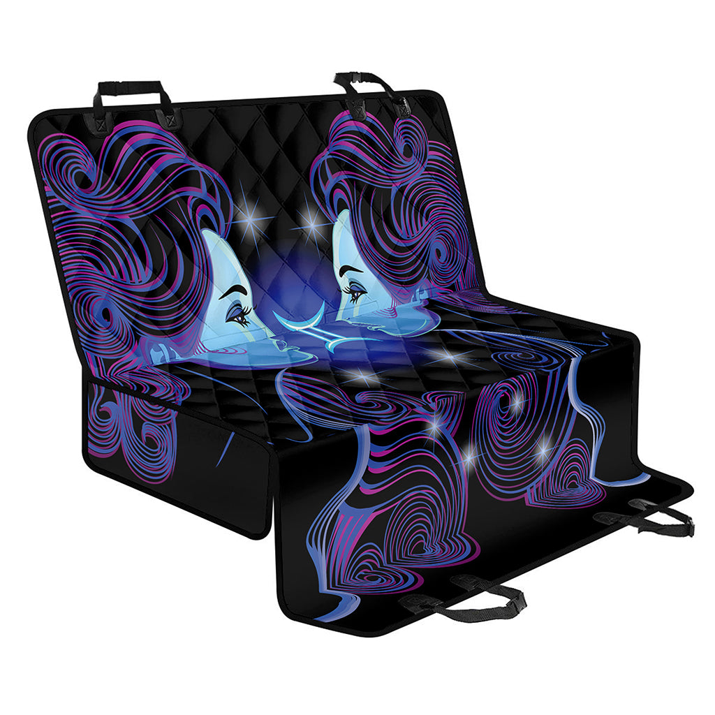 Dark Gemini Zodiac Sign Print Pet Car Back Seat Cover