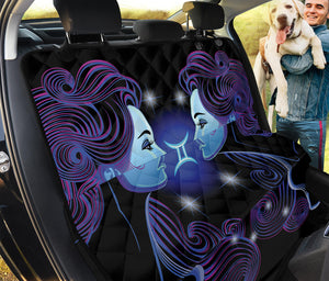 Dark Gemini Zodiac Sign Print Pet Car Back Seat Cover