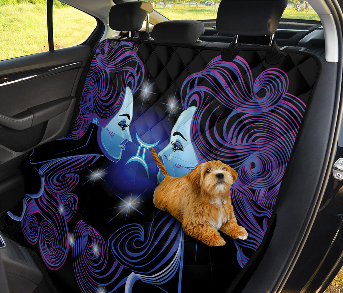 Dark Gemini Zodiac Sign Print Pet Car Back Seat Cover