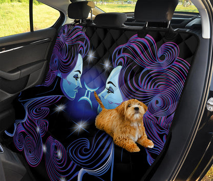 Dark Gemini Zodiac Sign Print Pet Car Back Seat Cover