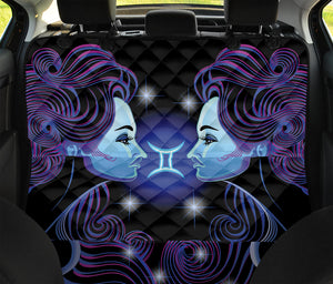 Dark Gemini Zodiac Sign Print Pet Car Back Seat Cover