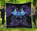 Dark Gemini Zodiac Sign Print Quilt
