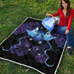 Dark Gemini Zodiac Sign Print Quilt