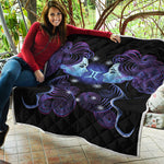 Dark Gemini Zodiac Sign Print Quilt