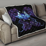 Dark Gemini Zodiac Sign Print Quilt