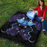 Dark Gemini Zodiac Sign Print Quilt