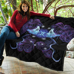 Dark Gemini Zodiac Sign Print Quilt