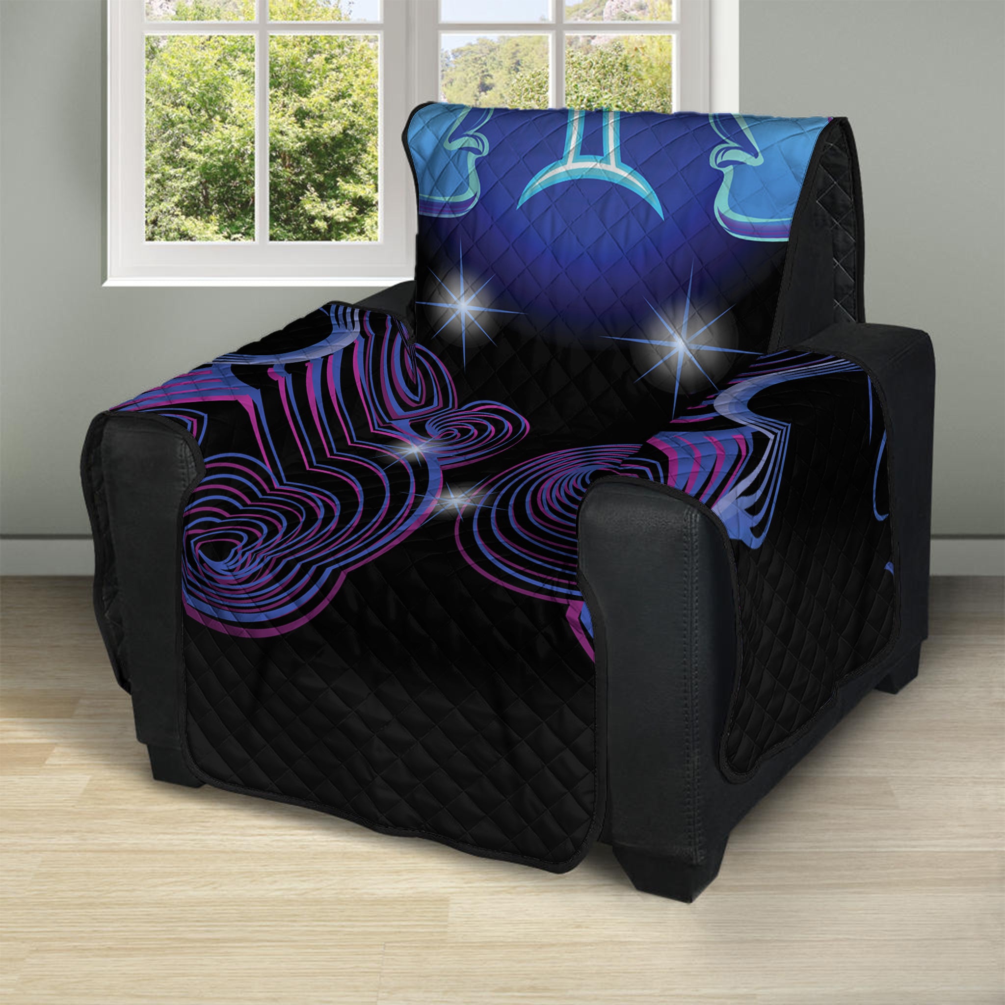 Dark Gemini Zodiac Sign Print Recliner Protector