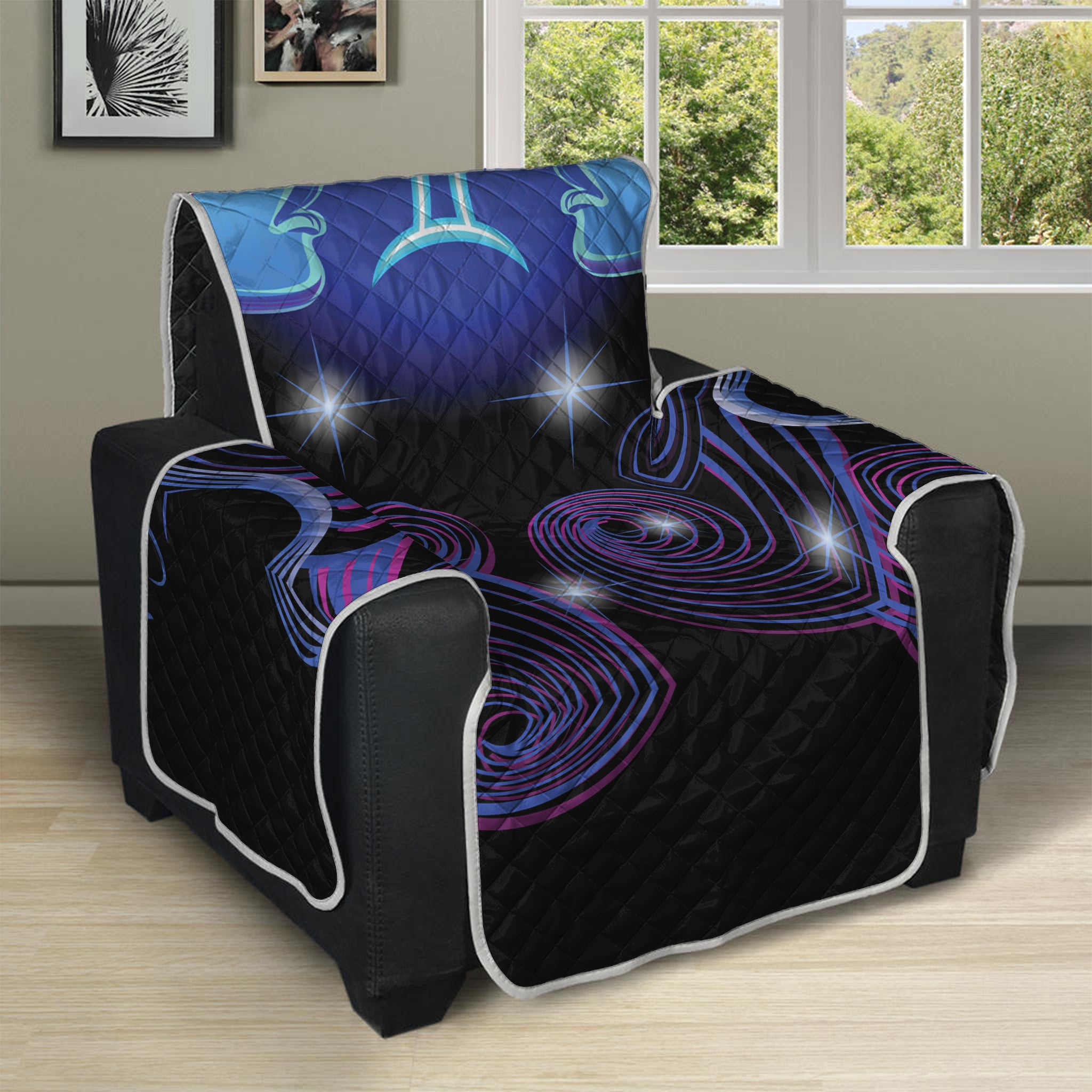 Dark Gemini Zodiac Sign Print Recliner Protector