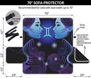 Dark Gemini Zodiac Sign Print Sofa Protector