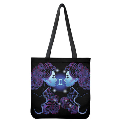 Dark Gemini Zodiac Sign Print Tote Bag