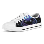 Dark Gemini Zodiac Sign Print White Low Top Shoes
