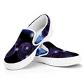 Dark Gemini Zodiac Sign Print White Slip On Sneakers