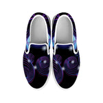 Dark Gemini Zodiac Sign Print White Slip On Shoes