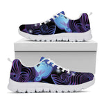 Dark Gemini Zodiac Sign Print White Sneakers