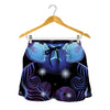 Dark Gemini Zodiac Sign Print Women's Shorts