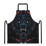 Dark Geometric Wolf Print Apron