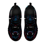 Dark Geometric Wolf Print Black Sneakers
