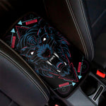 Dark Geometric Wolf Print Car Center Console Cover