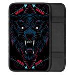 Dark Geometric Wolf Print Car Center Console Cover