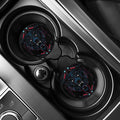 Dark Geometric Wolf Print Car Coasters