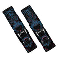 Dark Geometric Wolf Print Car Seat Belt Covers