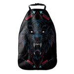 Dark Geometric Wolf Print Car Seat Organizers