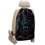Dark Geometric Wolf Print Car Seat Organizers