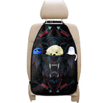 Dark Geometric Wolf Print Car Seat Organizers