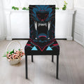 Dark Geometric Wolf Print Dining Chair Slipcover