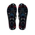Dark Geometric Wolf Print Flip Flops