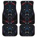 Dark Geometric Wolf Print Front and Back Car Floor Mats