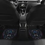 Dark Geometric Wolf Print Front and Back Car Floor Mats
