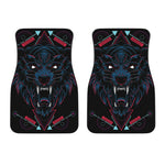 Dark Geometric Wolf Print Front Car Floor Mats