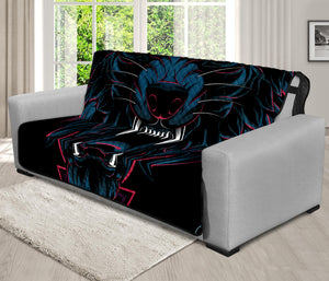 Dark Geometric Wolf Print Futon Protector