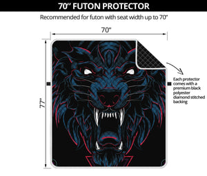 Dark Geometric Wolf Print Futon Protector