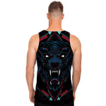 Dark Geometric Wolf Print Men's Tank Top