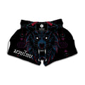 Dark Geometric Wolf Print Muay Thai Boxing Shorts