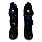 Dark Geometric Wolf Print Muay Thai Shin Guard