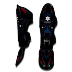 Dark Geometric Wolf Print Muay Thai Shin Guard